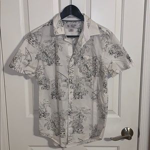 Men’s white Penguin short sleeve button down